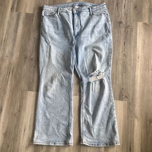Old Navy Higher High Rise Flare Light Wash Ripped Jeans Size 18